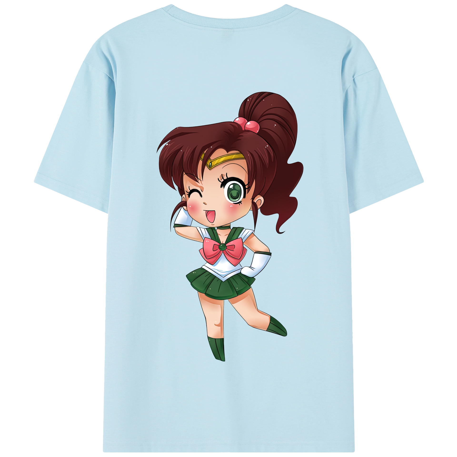 （画像用） 美少女戦士セーラームーン 木野 まこと きの まこと Sailor Moon Kino Makoto （セーラージュピター；Sailor Jupiter） 綿100％半袖Tシャツ（背面プリント）